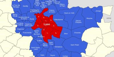 Карта на Лион предградие 