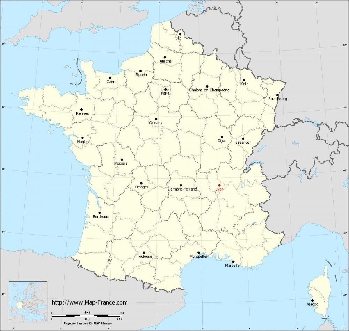 каде е Lyons франција во мапа