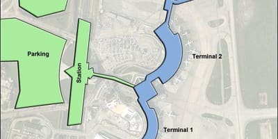 Карта на Лион аеродромски терминал