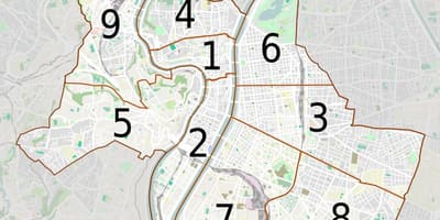 Карта на Лион arrondissements