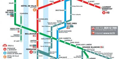 Лион метро мапата 2016 година