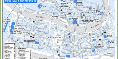 Мапата на стариот град Лион франција